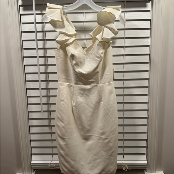 Ivory Ruffle Mini Dress - Picture 3 of 6